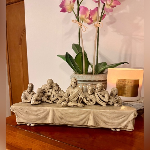 Vintage circa 1960s chalkware art sculpture of the Last Supper/Lords Supper - Picture 4 of 6
